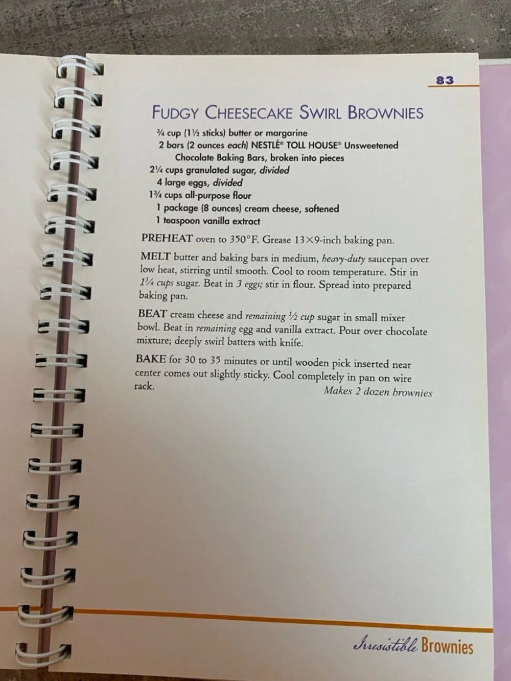 Favorite Brand Name Incredibly Easy Cookies-Spiral Cookbook Great Shape! BAKING!